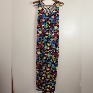 LANZ Originals VINTAGE Colorful Fish Print tank romper 100% cotton in size 8